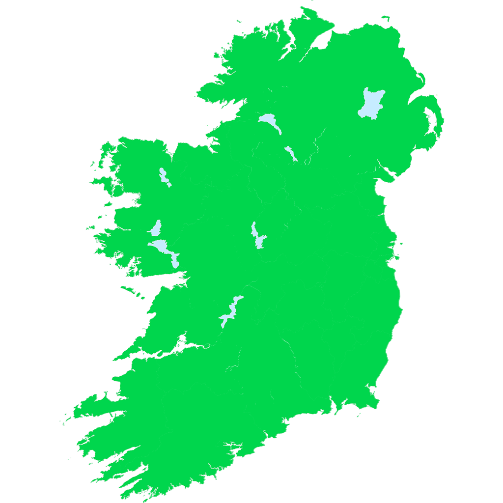 a map of the island of Ireland